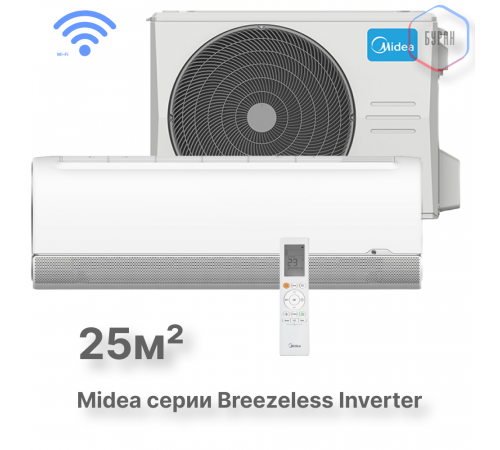 Настенная сплит-система Midea серии Breezeless MSFA2W-09N8D6-I/MSFA1-09N8D6-O Настенная сплит-система Midea серии Breezeless MSFA2W-09N8D6-I/MSFA1-09N8D6-O
