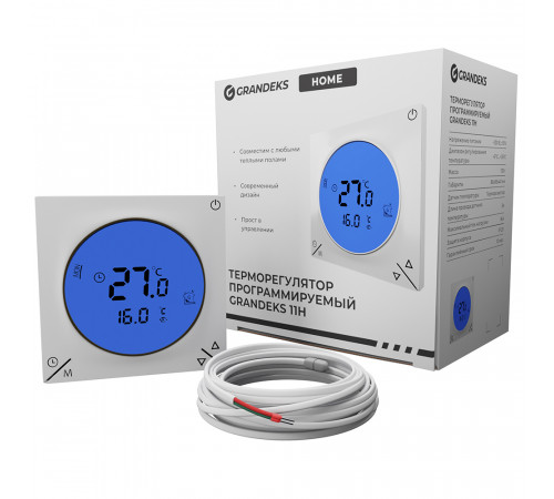 Терморегулятор для теплого пола Grandeks 11H (электронный, программируемый)