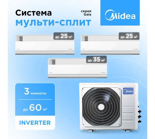 Мульти сплит система Midea M3OA-27HFN8-Q1/MSFA1-09N8D6-I/MSFA1-09N8D6-I/MSFA1-12N8D6-I Мульти сплит система Midea M3OA-27HFN8-Q1/MSFA1-09N8D6-I/MSFA1-09N8D6-I/MSFA1-12N8D6-I
