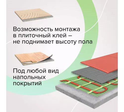 Нагревательный мат для теплого пола CALEO SUPERMAT 130 Вт/м2, 3,6 м2 Нагревательный мат для теплого пола CALEO SUPERMAT 130 Вт/м2, 3,6 м2